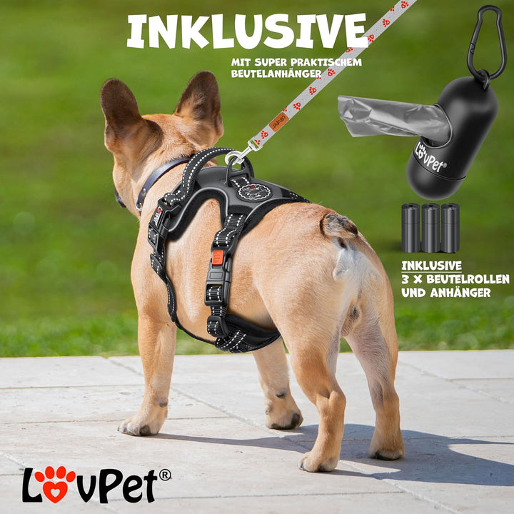 Lovpetยฎ Hundegeschirr ohne Zug & wรผrgen fรผr grosse Hunde atmungsaktiv & weich Brustgeschirr reflekti