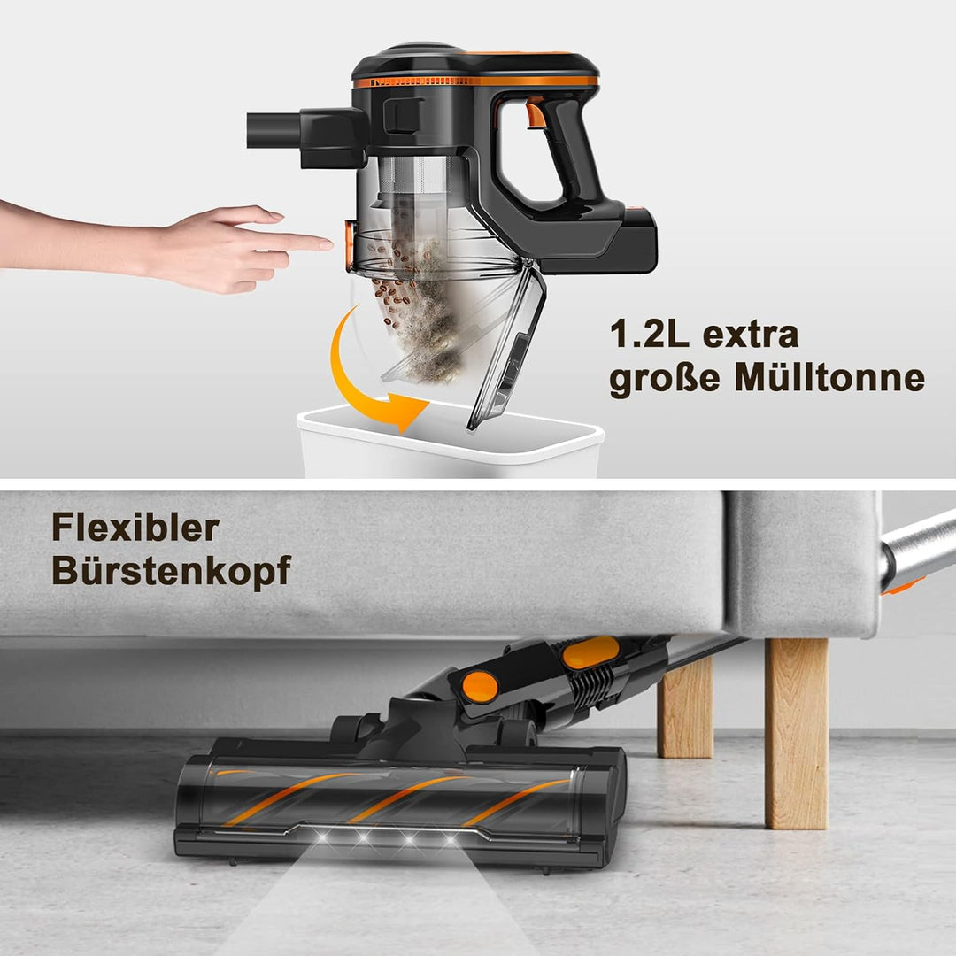 Akku Staubsauger, INSE 3 in 1 Staubsauger Kabellos, 23KPa hohe