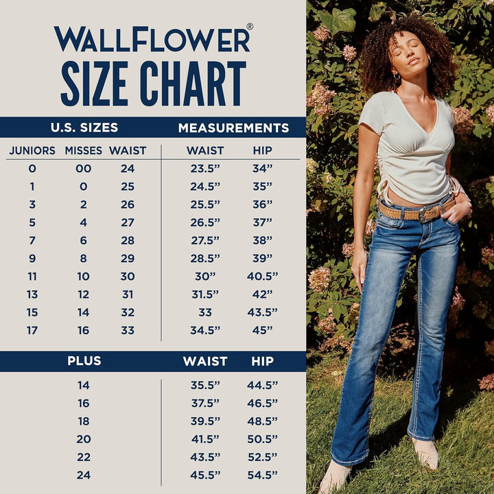 WallFlower Damen Luscious Curvy Bootcut Mid-Rise Insta Stretch Juniors (Standard und Plus) Jeans 44