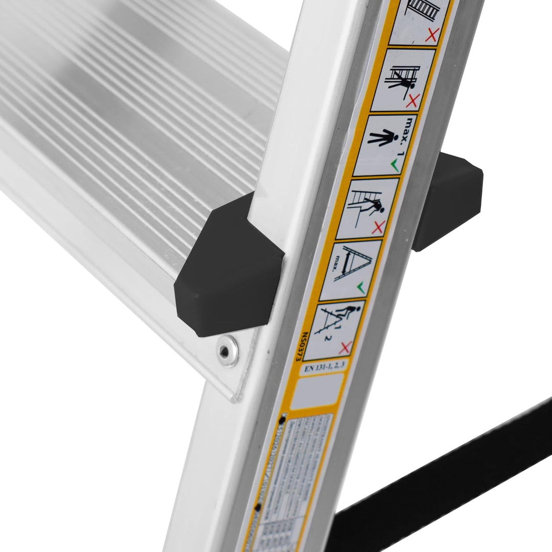 Zweiseitige Aluleiter Klappleiter Haushaltsleiter 2x5 Stehleiter Tragkraft 125kg EN131 | 5 Stufen /