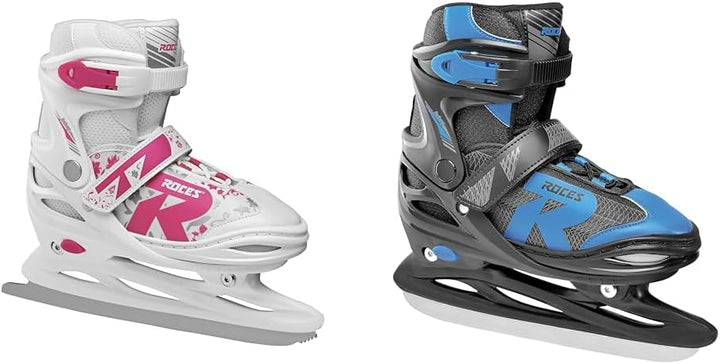 Roces Kinder Jokey Ice 2.0 Verstellbarer Schlittschuh 38-41 Bundle mit Schlittschuh, Black/Astro Blu