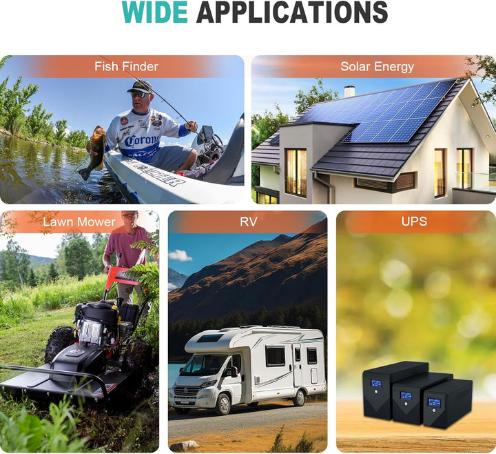 12V 8Ah Wiederaufladbare Lithium Batterie, 12v Batterie mit integriertem BMS, 3000+ Tiefe Zyklen Bat