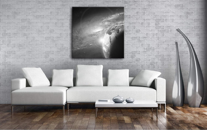 deyoli Planet Erde in der Milchstrasse Format: 70x70 Effekt: Schwarz&Weiss als Leinwandbild, Motiv a