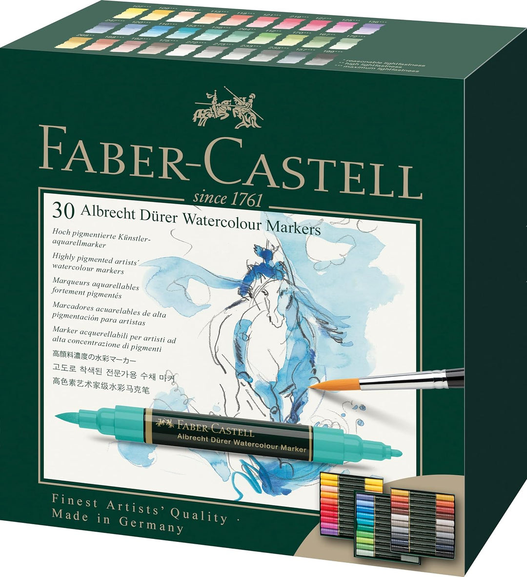 Faber-Castell 160330 Aquarellmarker Albrecht Dürer mit Doppelspitze für flächigen und präzisen Farba