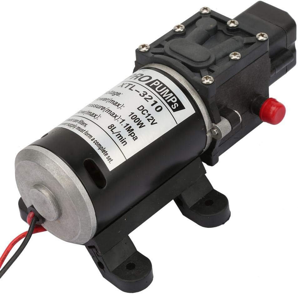 100W Wasserpumpe Membranpumpe DC 12V Selbstansaugende elektrische Hochdruck-Membranwasserpumpe mit D