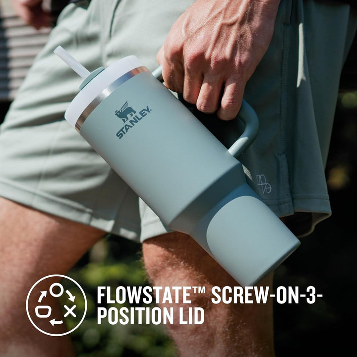 Stanley Quencher H2.0 FlowState Trinkflasche mit Strohhalm 1.2L - Thermobecher Kühlt 11 Stunden - 48