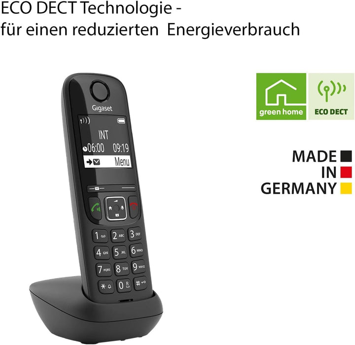 Gigaset AS690HX - DECT-Mobilteil mit Ladeschale – hochwertiges Schnurloses Telefon für Router und DE