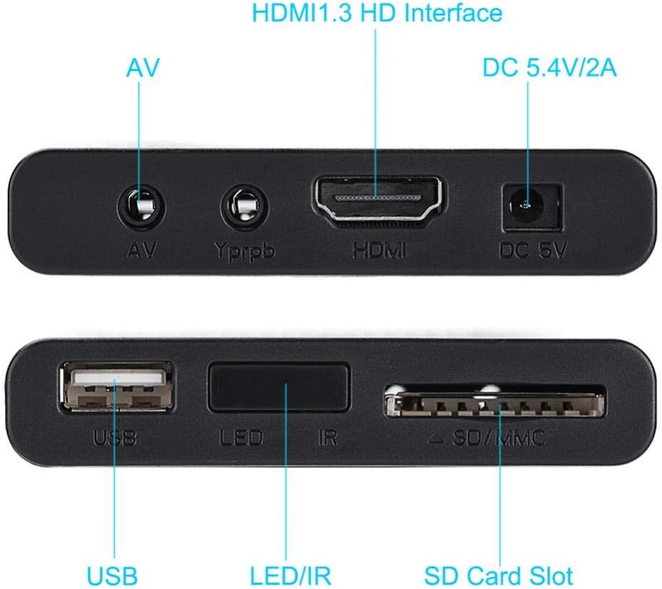 1080P Full HD Box Media Player, 100 Mbit/S Media Player Box, Unterstützung für USB MMC RMVB MP3 AVI