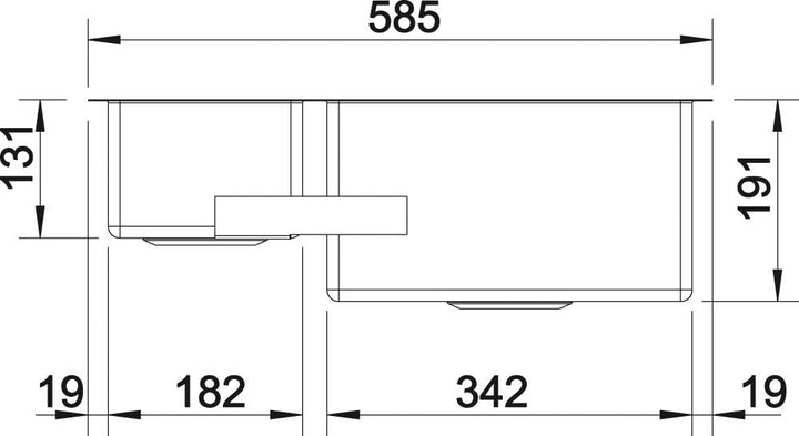 BLANCO CLARON 340/180-U | Edelstahl | Einbauart: Unterbau | Hauptbecken links | ohne Ablauffernbedie