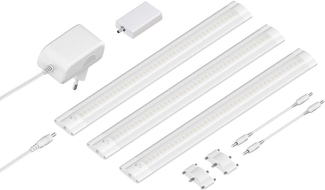 ledscom.de Smarte LED Unterbau-Leuchte SIRIS weiss matt mit WLAN-Controller, flach, Smart-Home, Alex