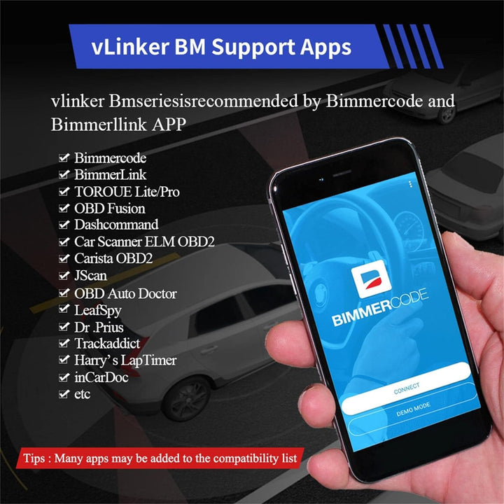 vLinker BM OBD2 Bluetooth Codeleser, OBDII Scan Tool für Android & Windows - Gemacht für BimmerCode