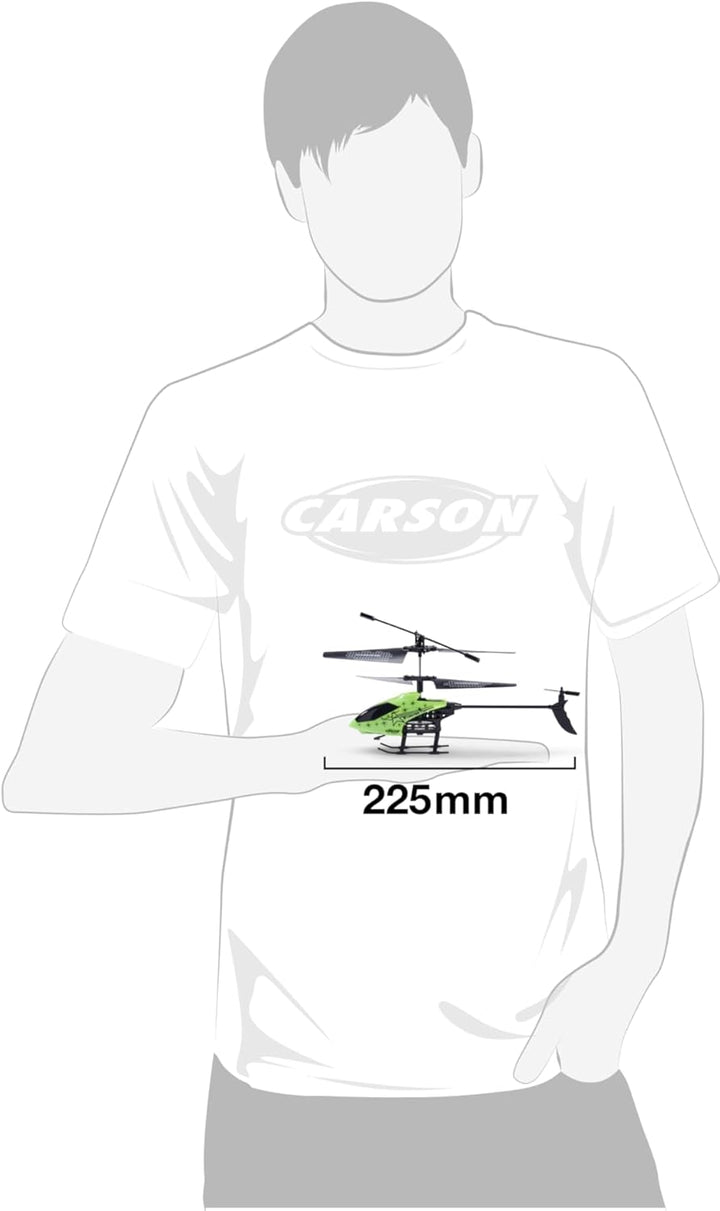 Carson 500507182 Starter Tyrann 230 IR 2Ch RTF grün - Hubschrauber, für Einsteiger, RC Heli, fernges
