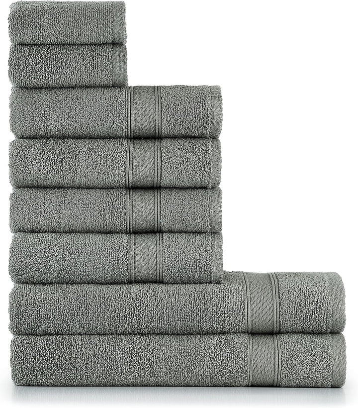 nottoc Handtücher Set Grün Olivgrün Dunkelgrün / 2 Badetücher + 4 Handtücher + 2 Gästetücher - Handt