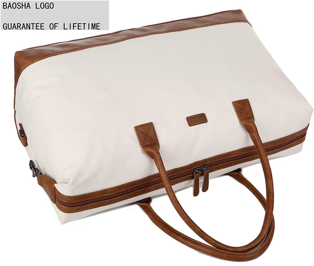 BAOSHA Damen Canvas Weekender Reise Sport Seesack Handgepäck Reisetasche Grosse Krankenhaustasche mi