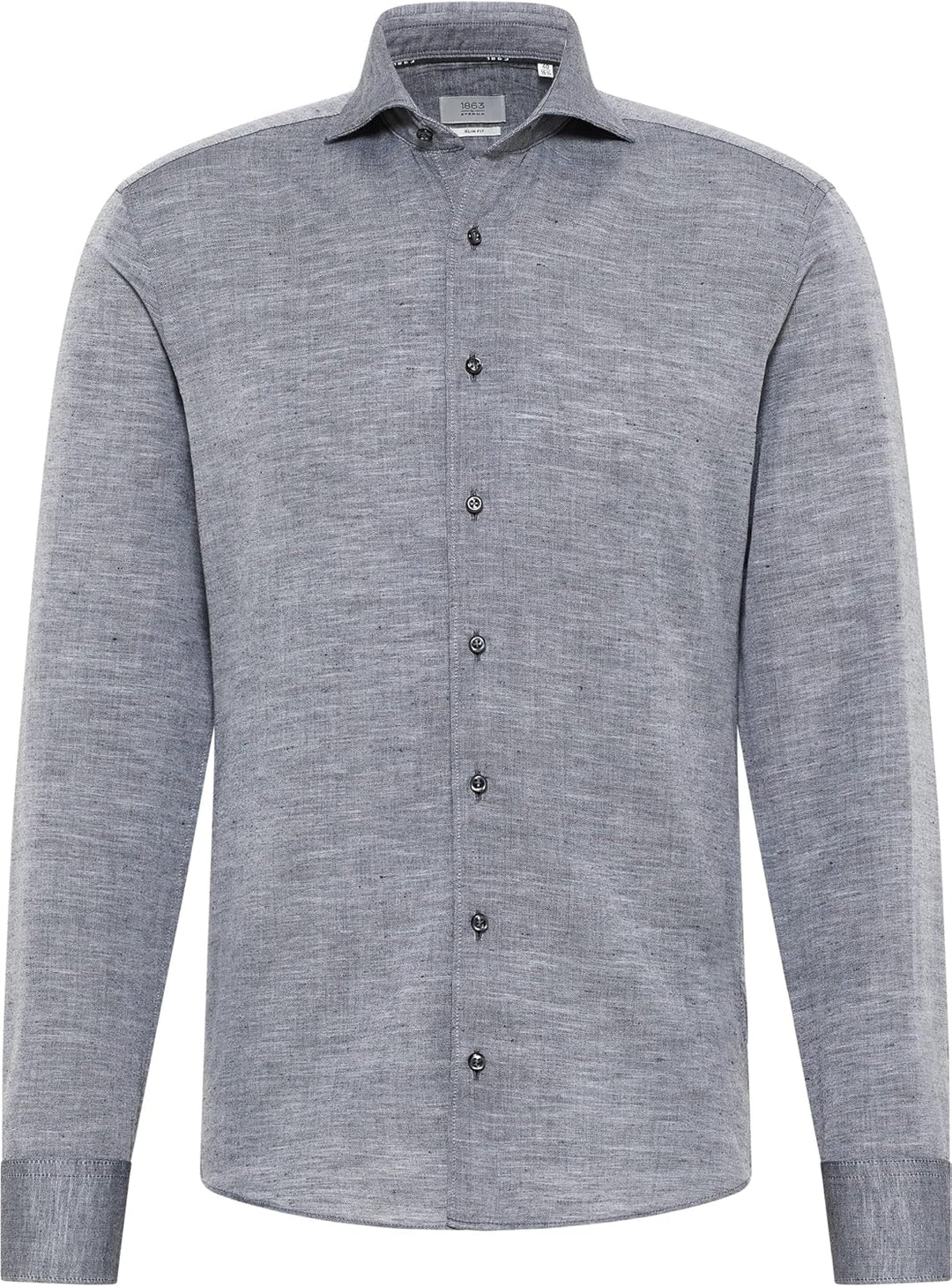 ETERNA Herren Linen Shirt Slim FIT 34 Schwarz, 34 Schwarz