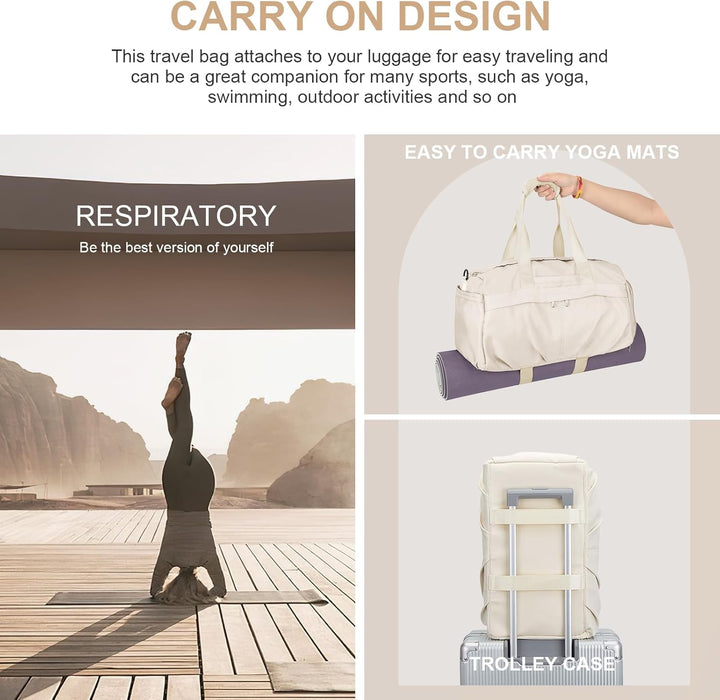 Sport Duffel Bag Damen, Sporttasche mit Schuhfach & Nassfach Duffel Bags wasserdichte Übernachtungst