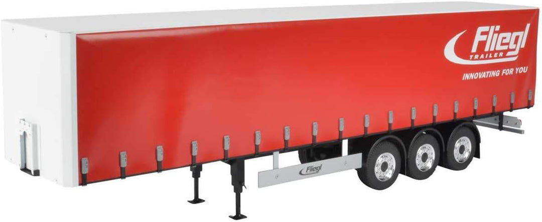 CARSON 500907235 - 1:14 3-Achs Fliegl Megarunner Plane(Rot), RC-Truck Zubehör, Auflieger, Massstab 1