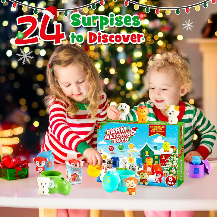 HappyGoLucky Adventskalender Kinder 2023, 24 Überraschungen Baby Geschenk Montessori Lernspielzeug W