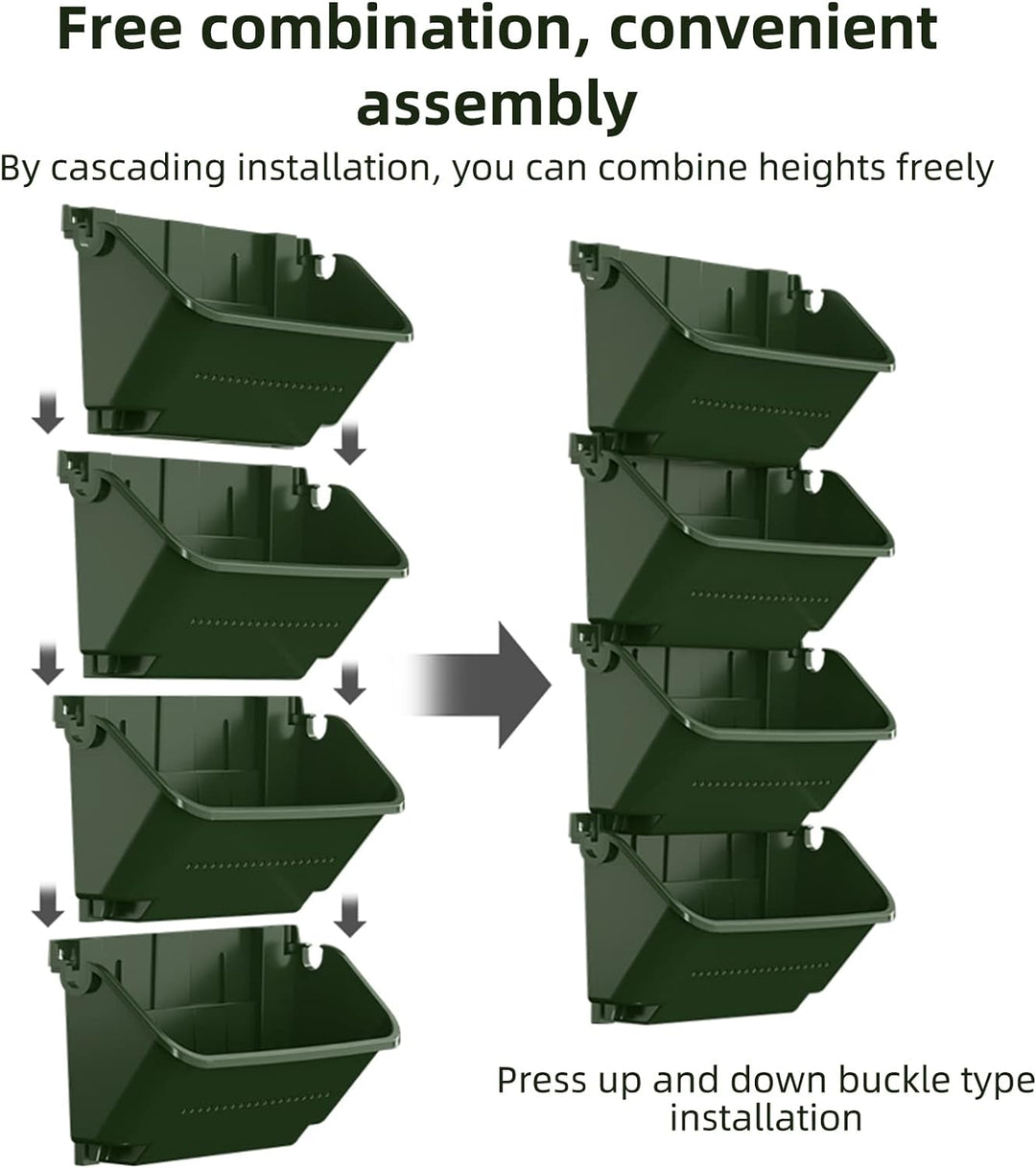 CEIEVER Hängende vertikale Wand Pflanze, Vertikaler Garten Pflanzenwand mit 4 Taschen Wandmontierter