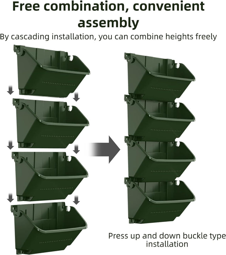 CEIEVER Hängende vertikale Wand Pflanze, Vertikaler Garten Pflanzenwand mit 4 Taschen Wandmontierter