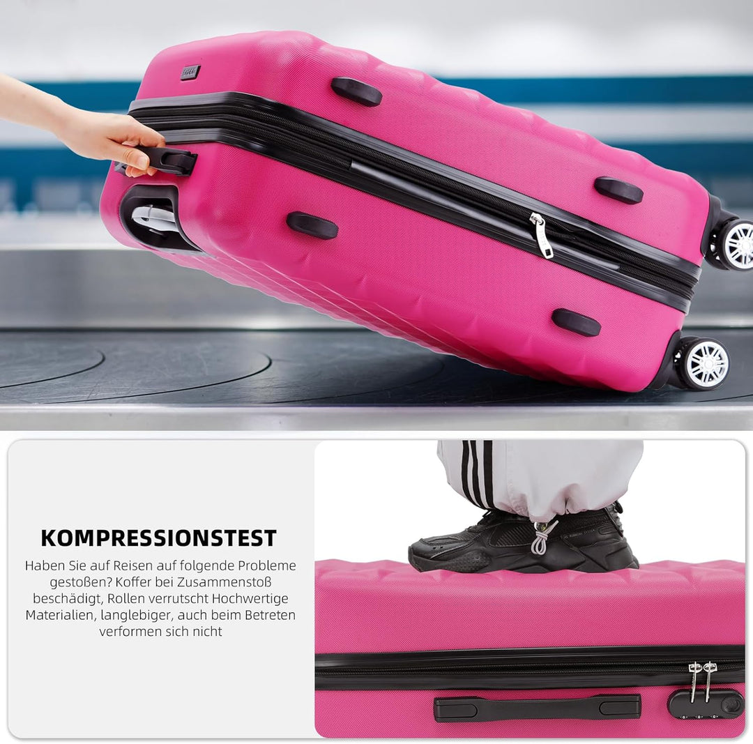 BEIBYE Kofferset 4 Zwillingsrollen Hartschale Trolley Koffer Reisekoffer Reisekofferset Gepäckset in