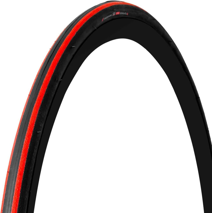 GORIX Road Bike Slick Tire 700×23C or 700×25C Cycling Bicycle (Passion) 700×23c Black×Red(1 Tire), 7