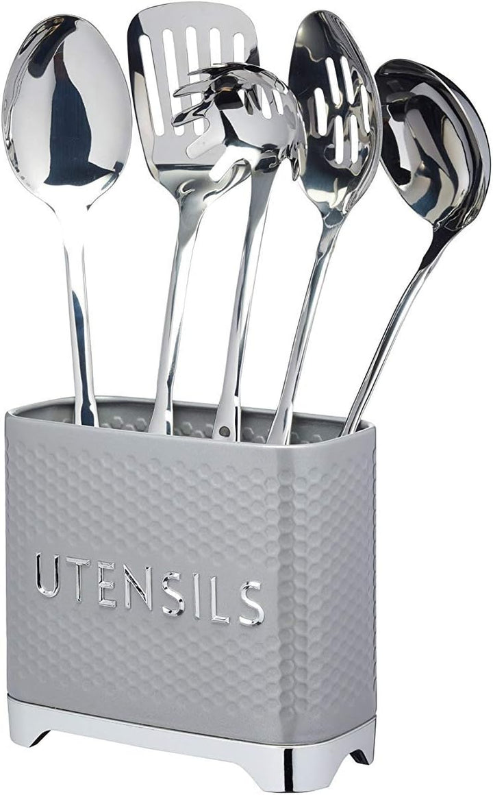 KitchenCraft Lovello Utensilienhalter mit geometrischem Sechseck-Muster, strukturiert, 20 x 10 x 18