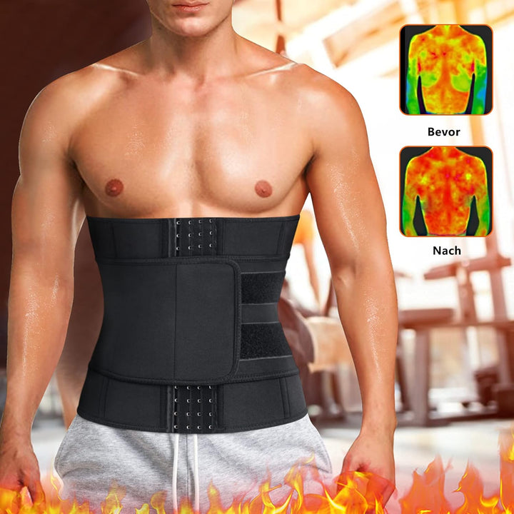 Bingrong Bauchweggürtel Schwitzgürtel für Herren Verstellbare Neoprene Sauna Fitnessgürtel Sport Tra