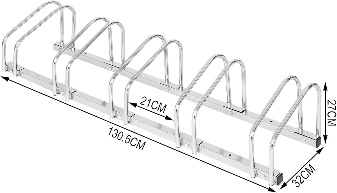 WOLTU Fahrradständer für 5 Fahrräder Fahrradhalterung auf dem Boden Aufstellständer für Fahrradaufhä