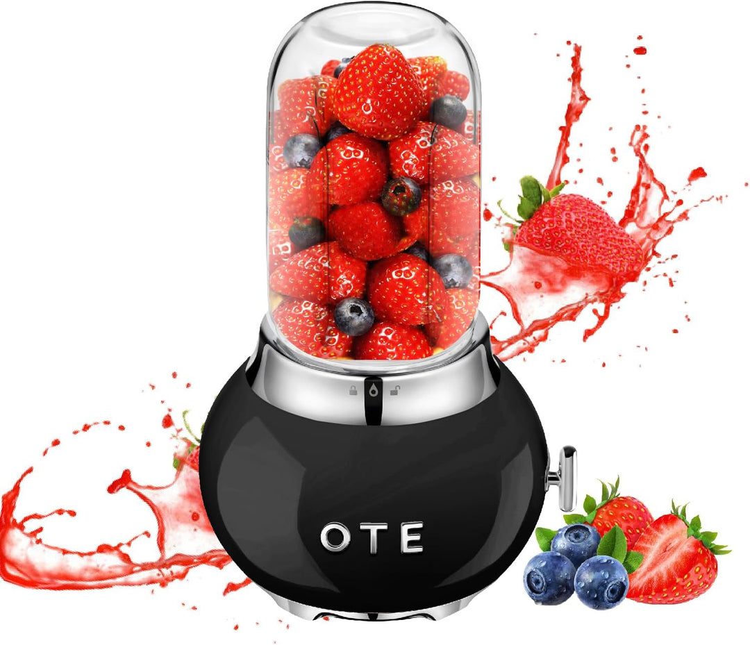 OTE Tragbarer Persönlicher Standmixer, Multifunktion Mixer Edelstahlgehäuse und 400 ml Fruchtmixer m