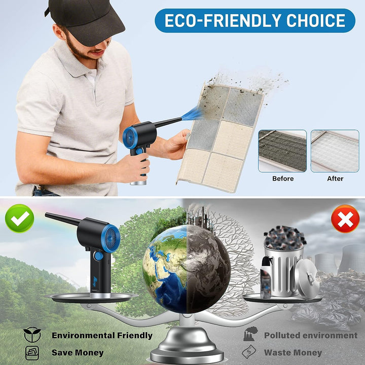 ATEngeus Elektrische Staubgebläse, 6000 mAh Druckluftspray Staubgebläse, Air Duster für Computer, St