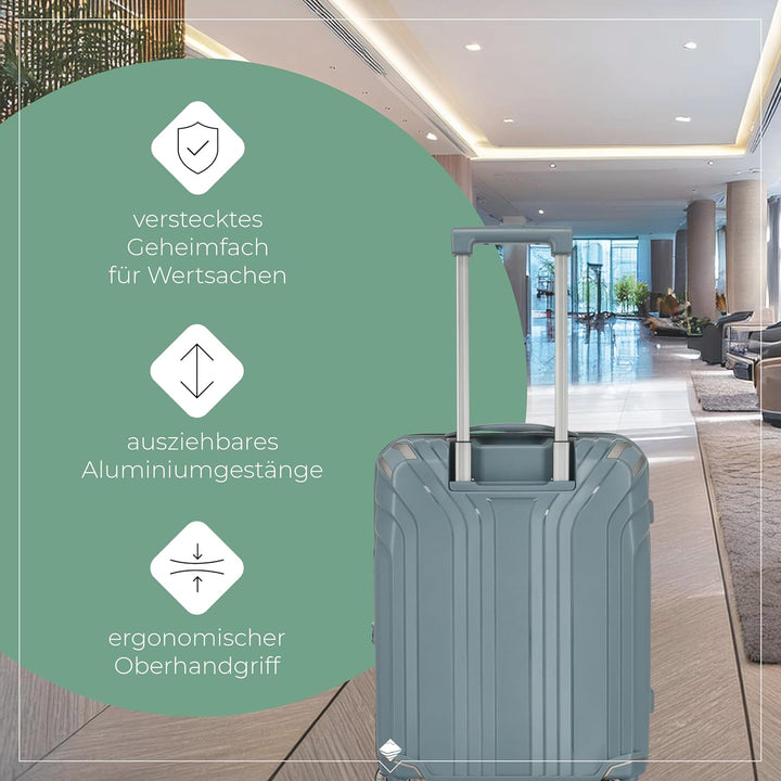 Travelite 4 Rad Handgepäck Koffer Hartschalen, nachhaltig, ELVAA, Boardtrolley mit recyceltem Innenf