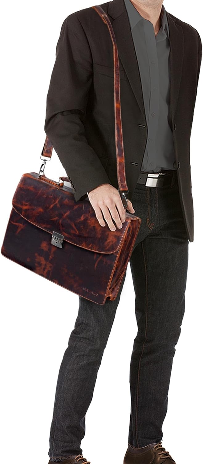 STILORD 'Jonathan' Elegante Aktentasche Klassische Büro Business Schultertasche gross 15,6 Zoll mit