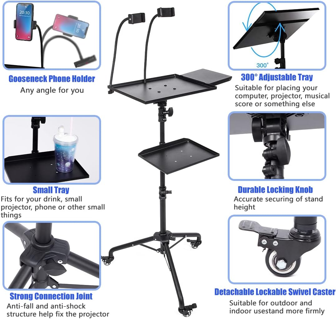 BOLLUMA Laptop Projektor Ständer Projektorständer Beamer Stativ Bodenständer verstellbare 81cm bis 1