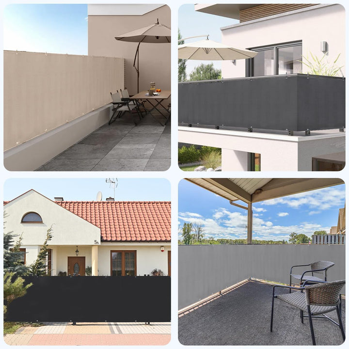 Sekey Balkon Sichtschutz Balkonabdeckung Balkonverkleidung blickdichte Wind- und UV-Schutz, 100% Pri