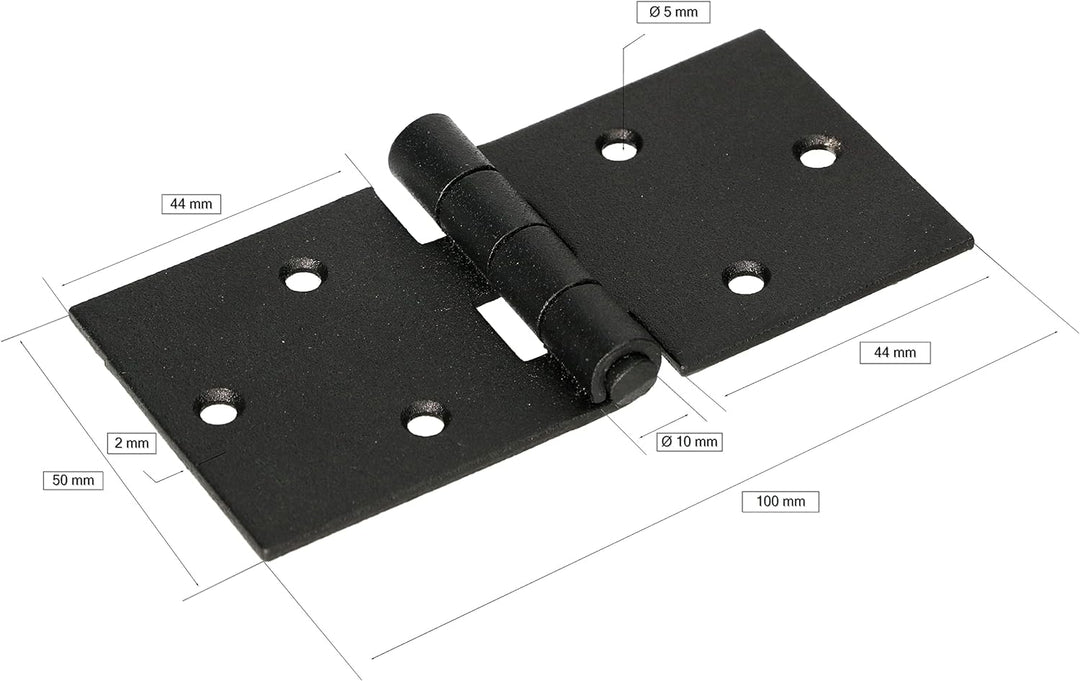 KOTARBAU® 25er Set Türscharnier Kistenband Möbelscharnier 100x50 mm Gerollt Schwarz 100x50 mm 25er S