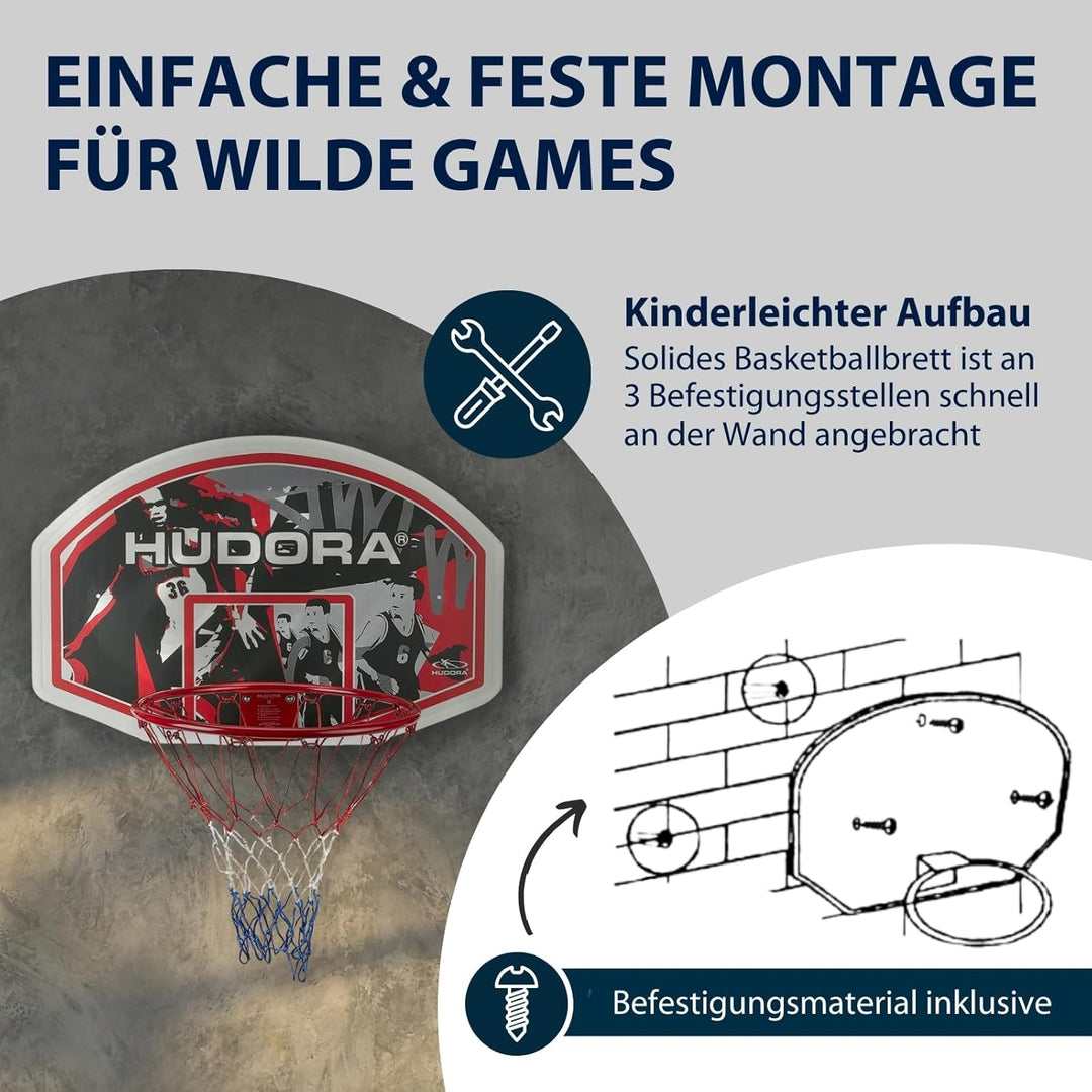 HUDORA Basketballkorb-Set In-/Outdoor - Basketball-Board - 71621