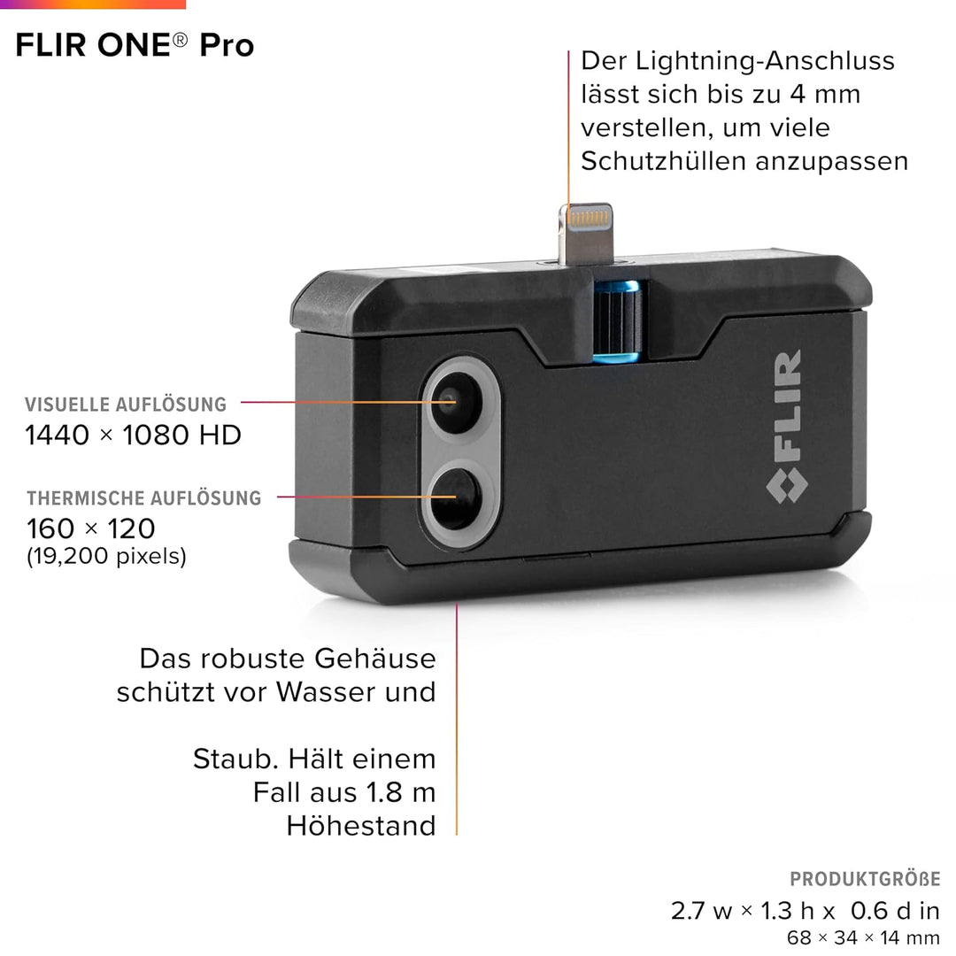 FLIR ONE Pro - iOS - Professional Grade Thermal Camera for Smartphones - with VividIR and MSX Image