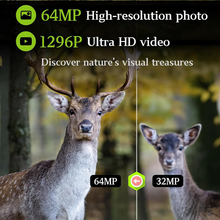 2tlg. Wildkamera Fotofalle Beute Kamera JagdKamera, 32MP HD Video, 36pcs IR LED No-Glow Nachtsicht W