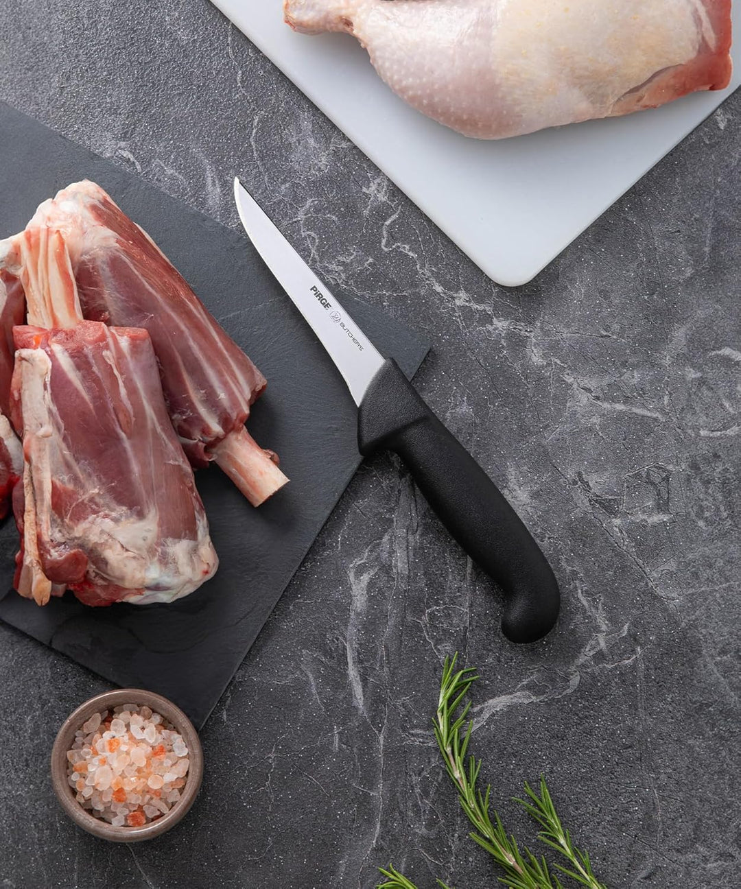 Pirge Butcher's Profi Metzgermesser Set mit Tasche 4 Stück - Profi Schlachtermesser Set - Fleischerm