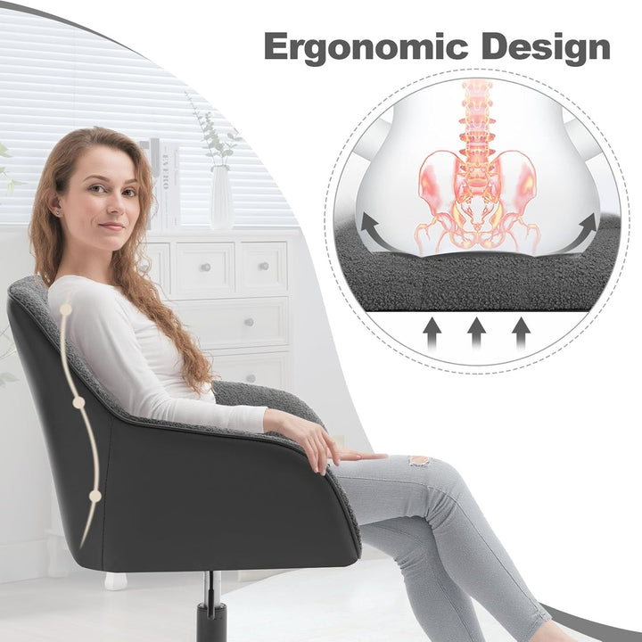 WOLTU Homeoffice Stuhl, Schreibtischstuhl, Drehstuhl, Schminkstuhl, höhenverstellbar, 150 kg belastb