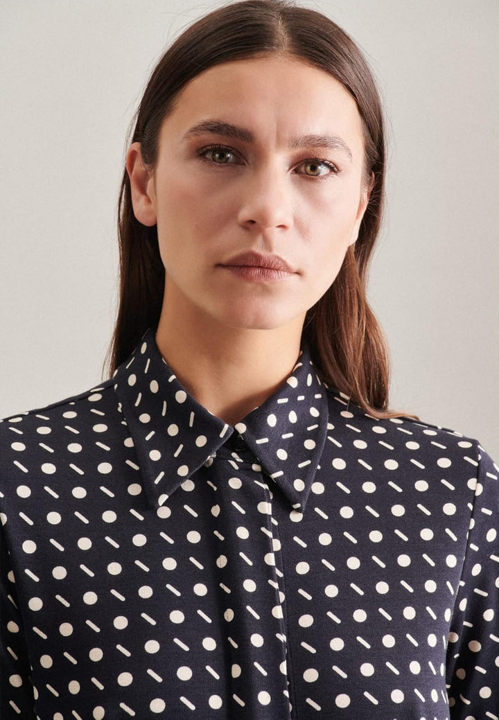 Seidensticker Damen Blusen Kleid - Fashion - Regular Fit - tailliert - Bügelleicht – Langarm 34 Dunk