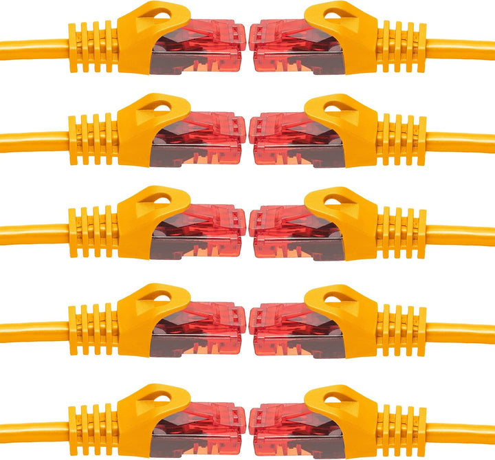 BIGtec - 10 Stück - 30m Gigabit Netzwerkkabel Patchkabel Ethernet LAN DSL Patch Kabel orange (2x RJ-
