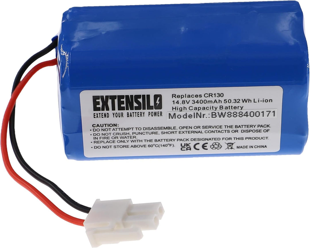 EXTENSILO Akku kompatibel mit Zaco A4, A6, A8, A9, A8s, A9s Home Cleaner Heimroboter (3400 mAh, 14,8