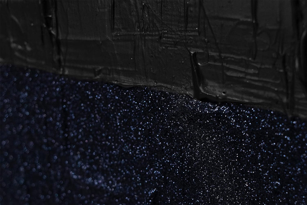 YS-Art Abstrakt Acryl Gemälde auf Leinwand Dunkles Samt handgemalt Wandbilder Wohnzimmer modern Wohn