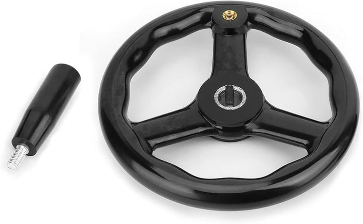 Garosa 200 * 18mm Handrad, Schwarz Anti-Rutsch-Bakelit 3-Speichen-Handrad mit Griff für Fräsmaschine