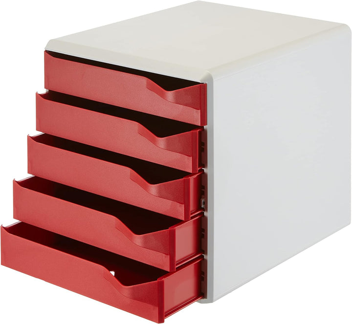 Leitz Post-Set mit 5 Schubladen, Schubladenset zur Aufbewahrung von Dokumenten und Büromaterialien,