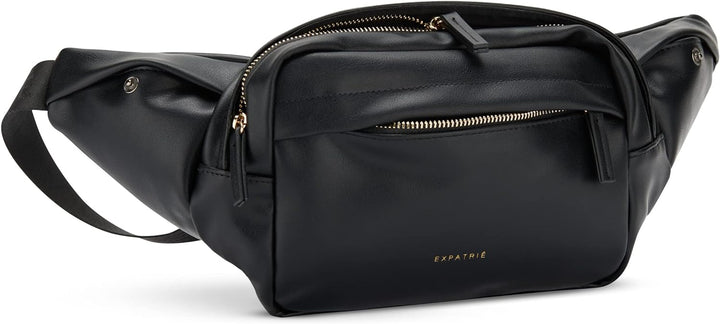 Expatrié Bauchtasche Damen Schwarz - Justine - Brusttasche für Reise, Festival & Sport - Stylische B