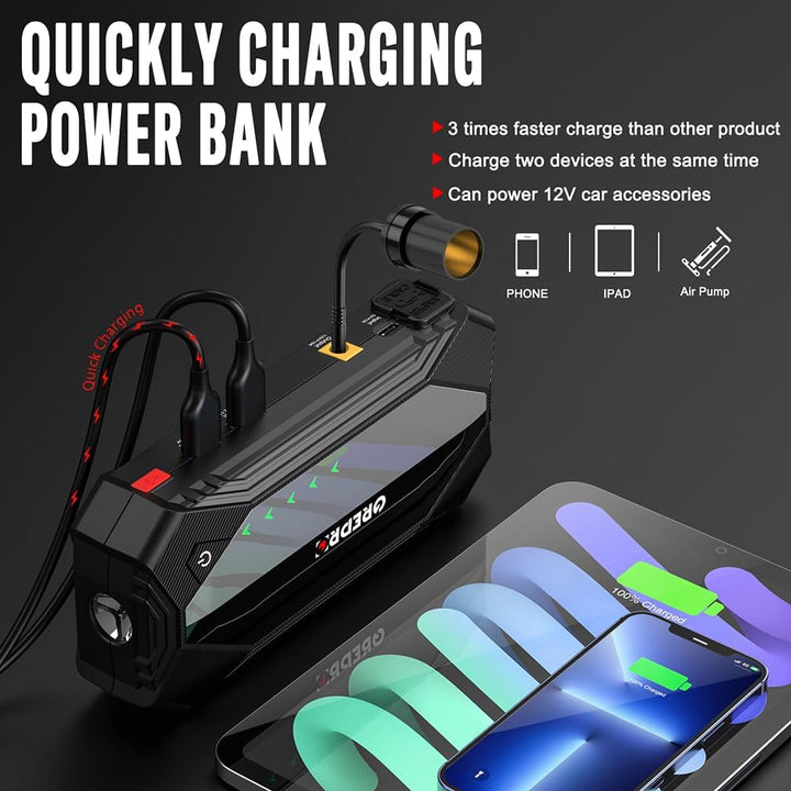 GREPRO 3000A Starthilfe Powerbank, Auto Starthilfe Powerbank für 12V Jump Starter, Tragbare Starthil