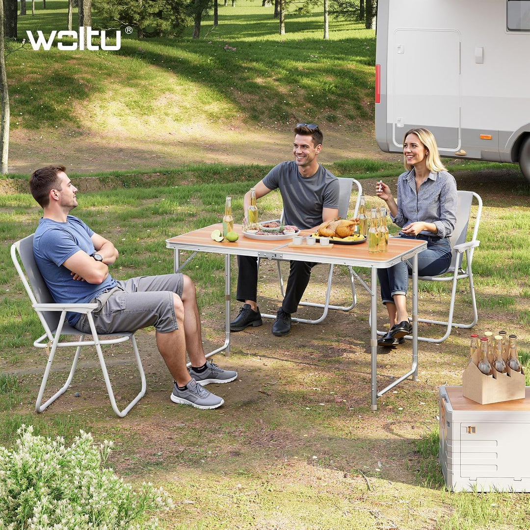 WOLTU Campingtisch Klapptisch Gartentisch Arbeitstisch Balkontisch höhenverstellbar Aluminium MDF He